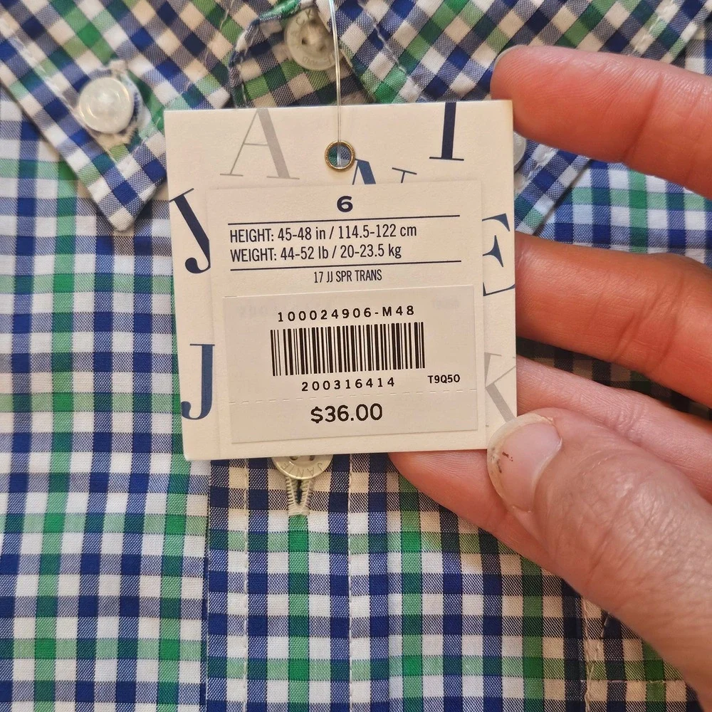 Janie and Jack Shirt Shorts Outfit Lot of 2 Boys 6 Gingham NEW Preppy Dressy